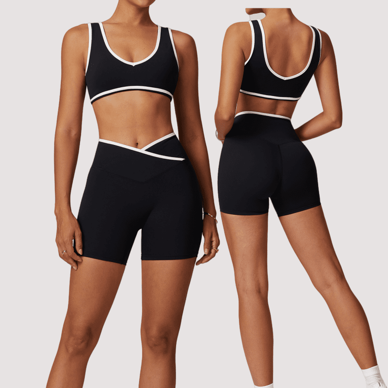 Contrast Patchwork Sports Bra Yoga Sets H006 - Image 2