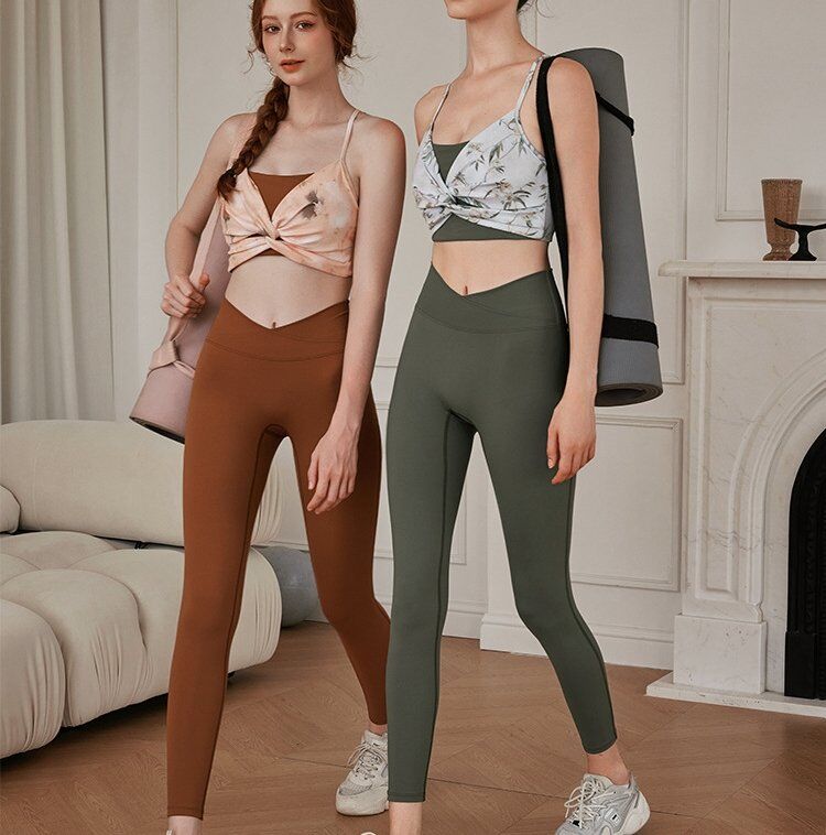 Wholesales Printing Sports Bra and Gym Leggings Sets H028 - Image 4