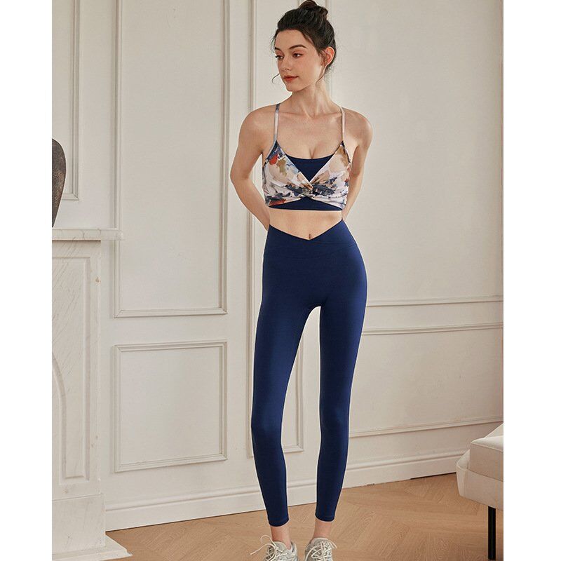 Wholesales Printing Sports Bra and Gym Leggings Sets H028 - Image 6