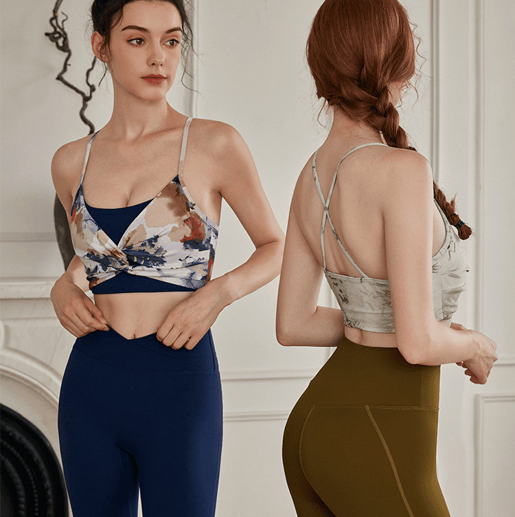 Wholesales Printing Sports Bra and Gym Leggings Sets H028 - Image 2