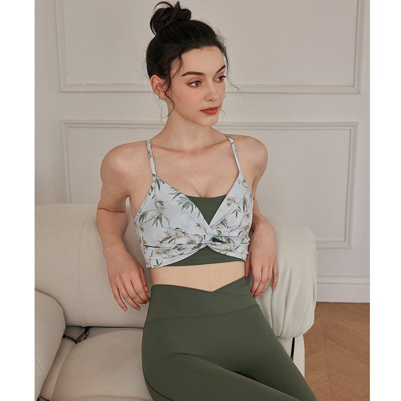 Wholesales Printing Sports Bra and Gym Leggings Sets H028 - Image 5